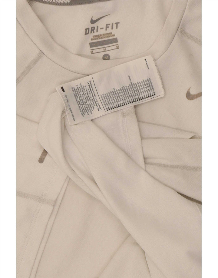 T-shirt Nike Dri Fit da uomo, top in poliestere bianco medio