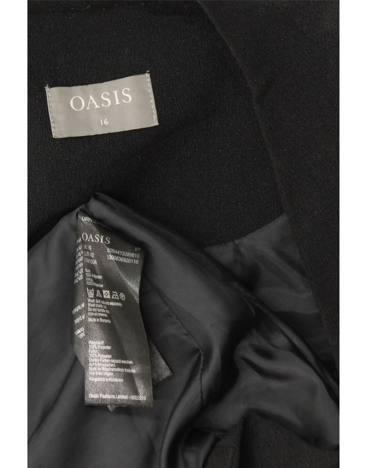 Giacca blazer aperta da donna Oasis UK 16 grande poliestere nero