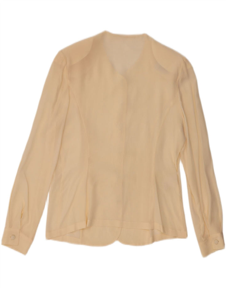 Camicetta da donna VINTAGE IT 48 XL in seta bianco sporco