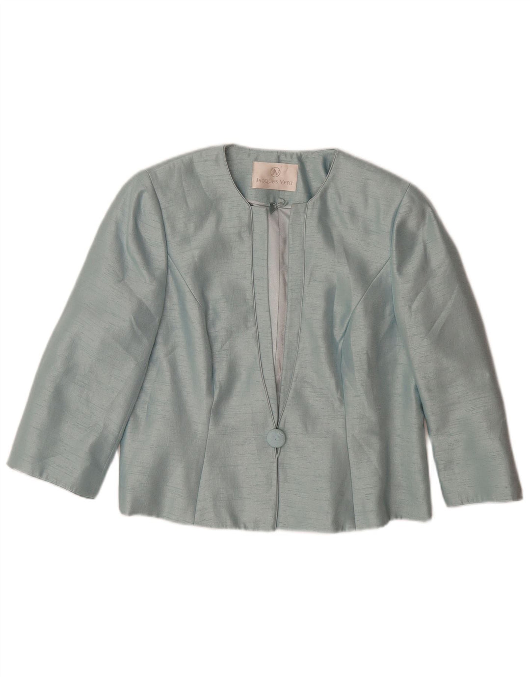 JACQUES VERT Giacca blazer da donna con maniche a 3/4 e 1 bottone UK 14 grande blu