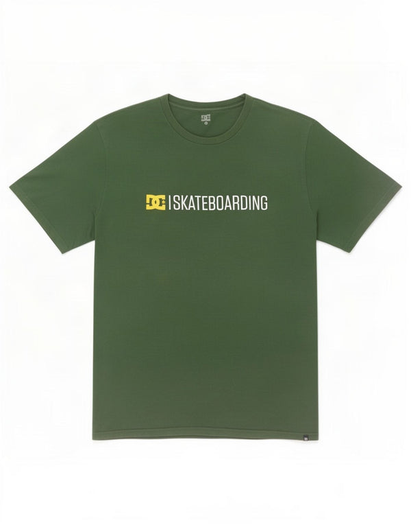 DC Mens Skateboarding Graphic T-Shirt Top XL Green Cotton