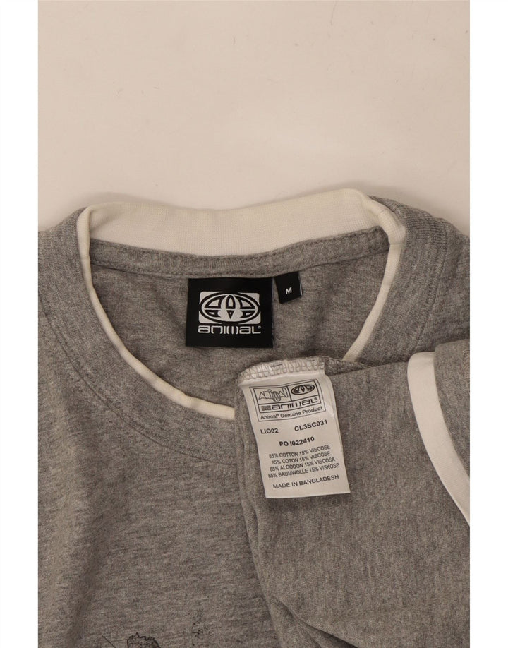 T-shirt grafica da uomo ANIMAL in cotone grigio medio