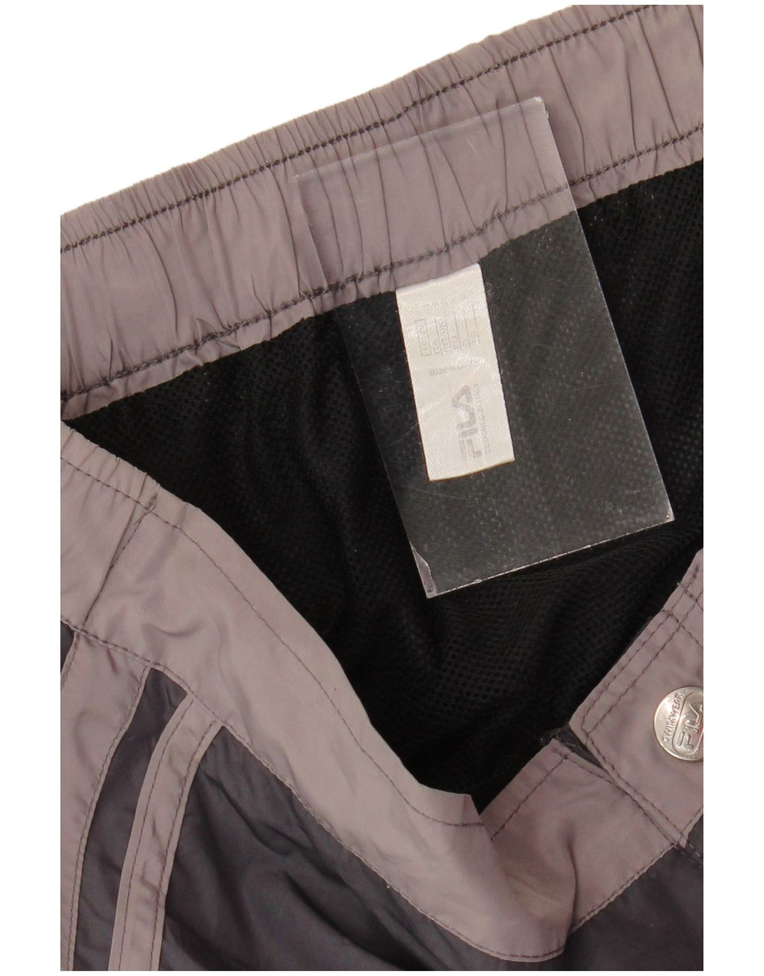Pantaloncini da bagno da uomo FILA piccoli in poliestere color block nero
