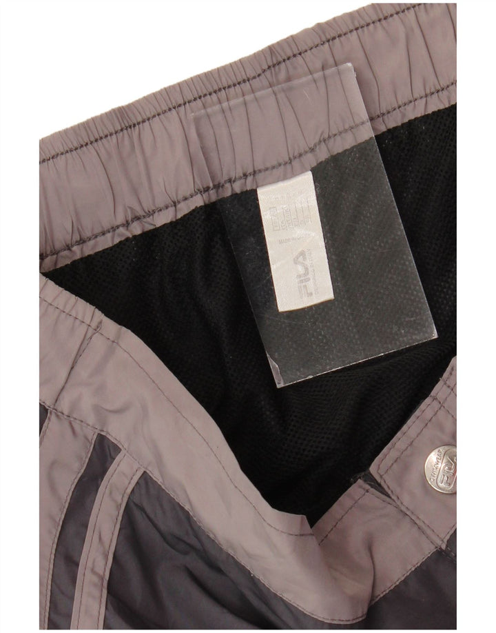 Pantaloncini da bagno da uomo FILA piccoli in poliestere color block nero