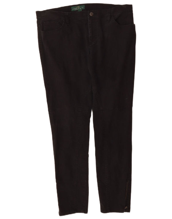 Jeans slim da donna RALPH LAUREN US 14 XL W36 L29 Cotone nero