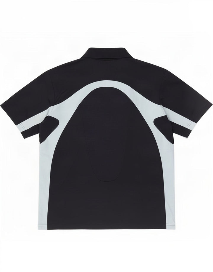 Polo Adidas da uomo grande in poliestere color block nero