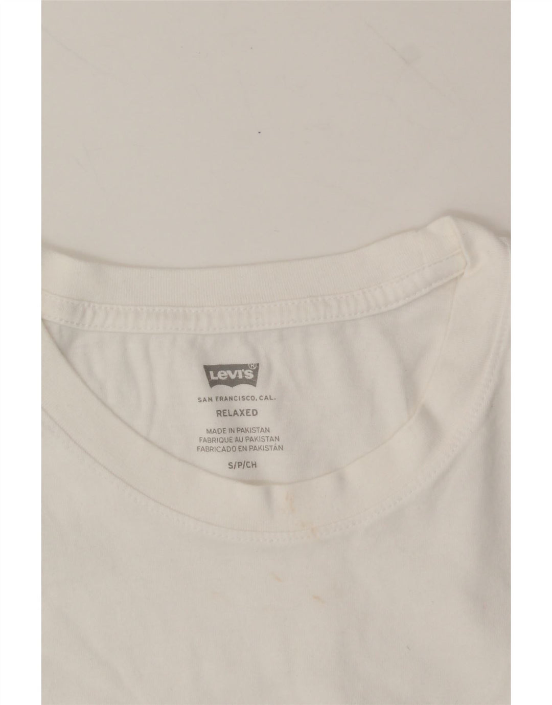 LEVI'S Mens Relaxed Fit Graphic T-Shirt Top Small White Cotton Vintage Levi's and Second-Hand Levi's from Messina Hembry 