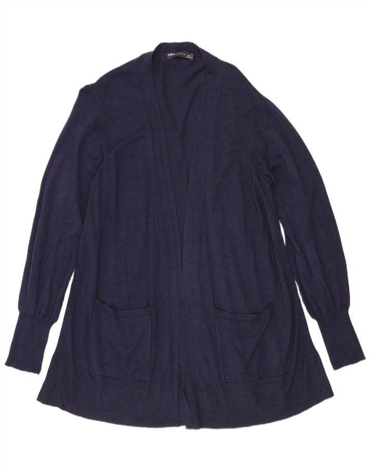 Maglione cardigan lungo da donna Marks & Spencer UK 14 medio blu navy