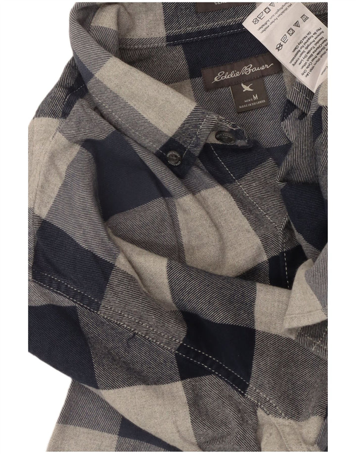 EDDIE BAUER Camicia da uomo in flanella di cotone a quadri blu navy medio
