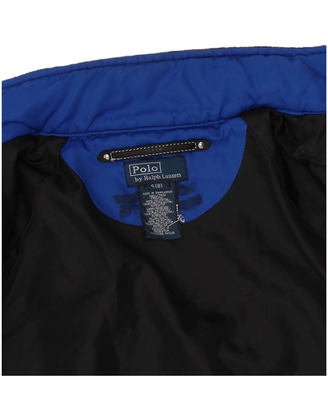 Giacca Harrington grafica da ragazzo Polo Ralph Lauren 7-8 anni piccola blu navy