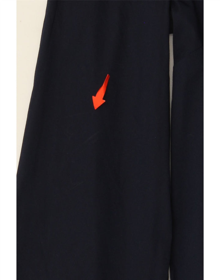 BENETTON Camicetta a maniche lunghe con allacciatura sul davanti da donna UK 10 Small Blu Navy