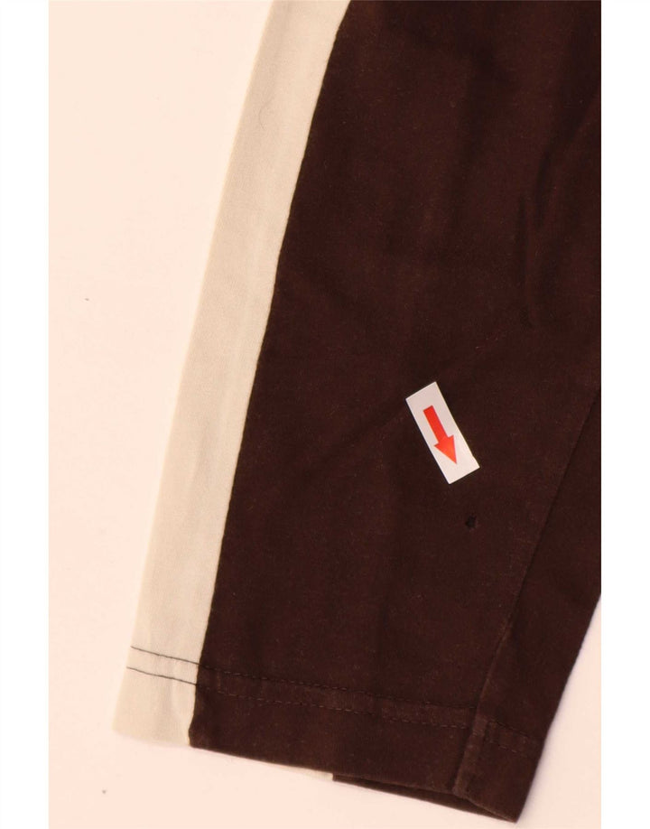 Top Kappa da uomo a maniche lunghe in cotone color block marrone medio
