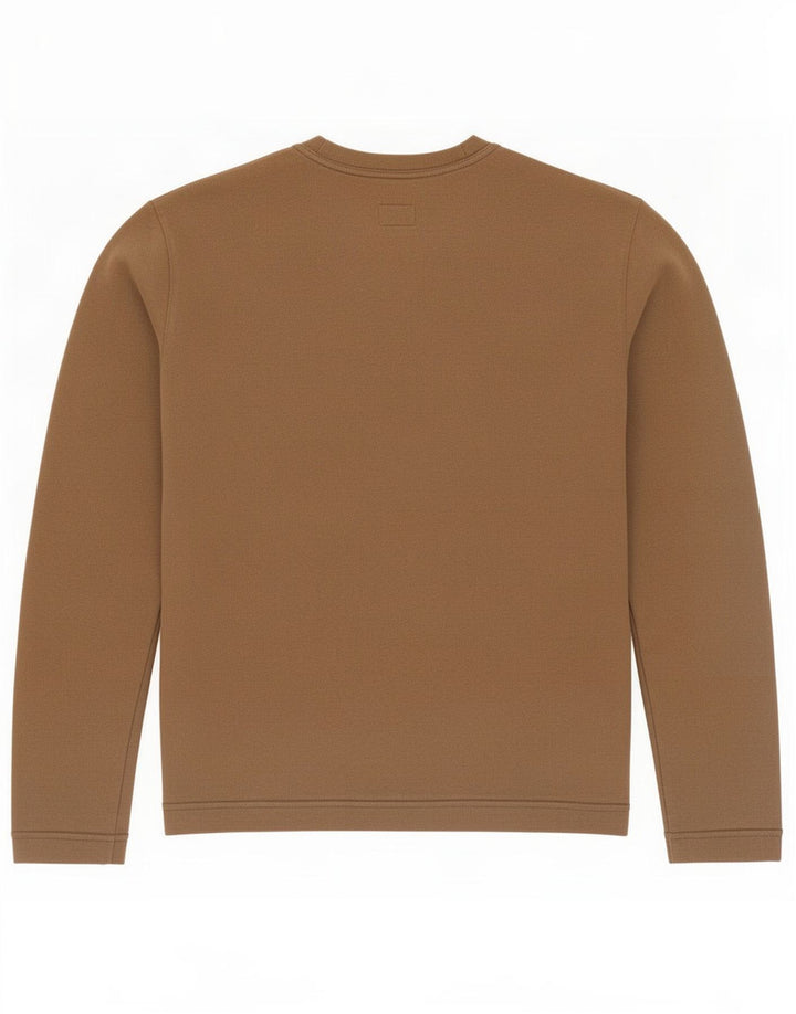 Calvin Klein Jeans Top grafico da uomo a maniche lunghe in cotone marrone medio