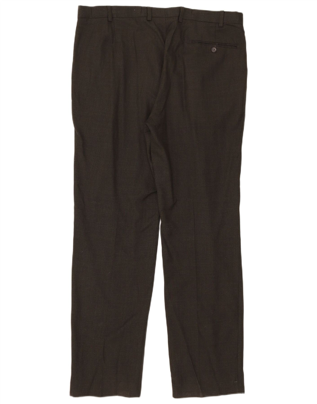 Pantaloni da abito dritti da uomo Marks & Spencer W38 L33 lana marrone