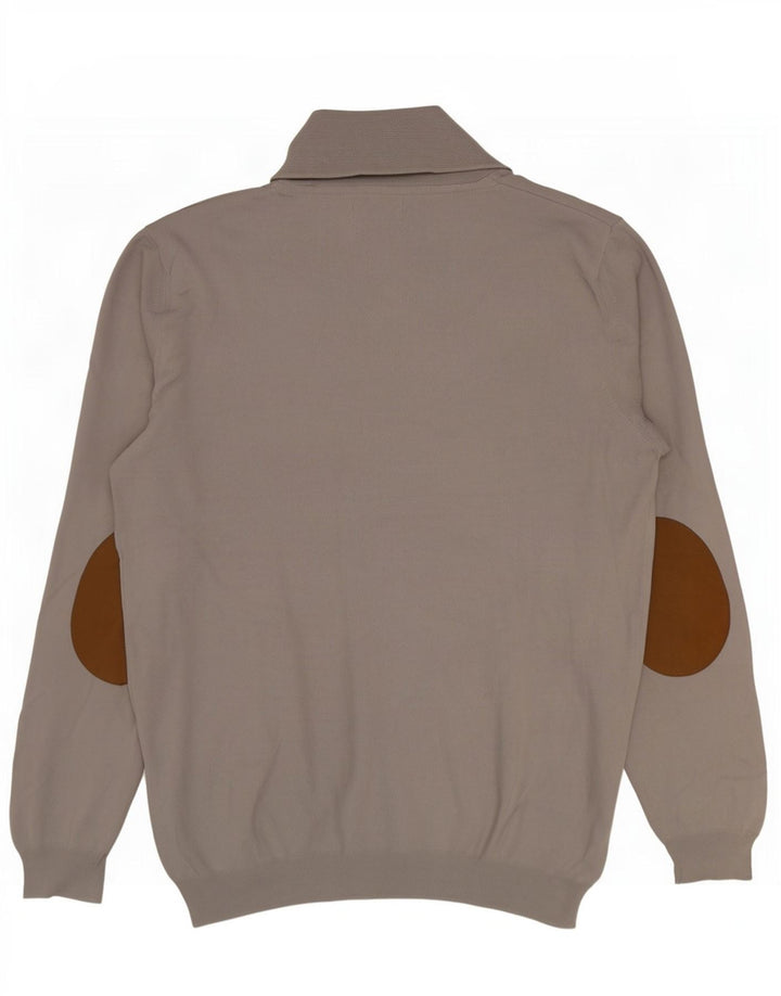 Maglione Zara da uomo con collo a scialle grande in cotone grigio