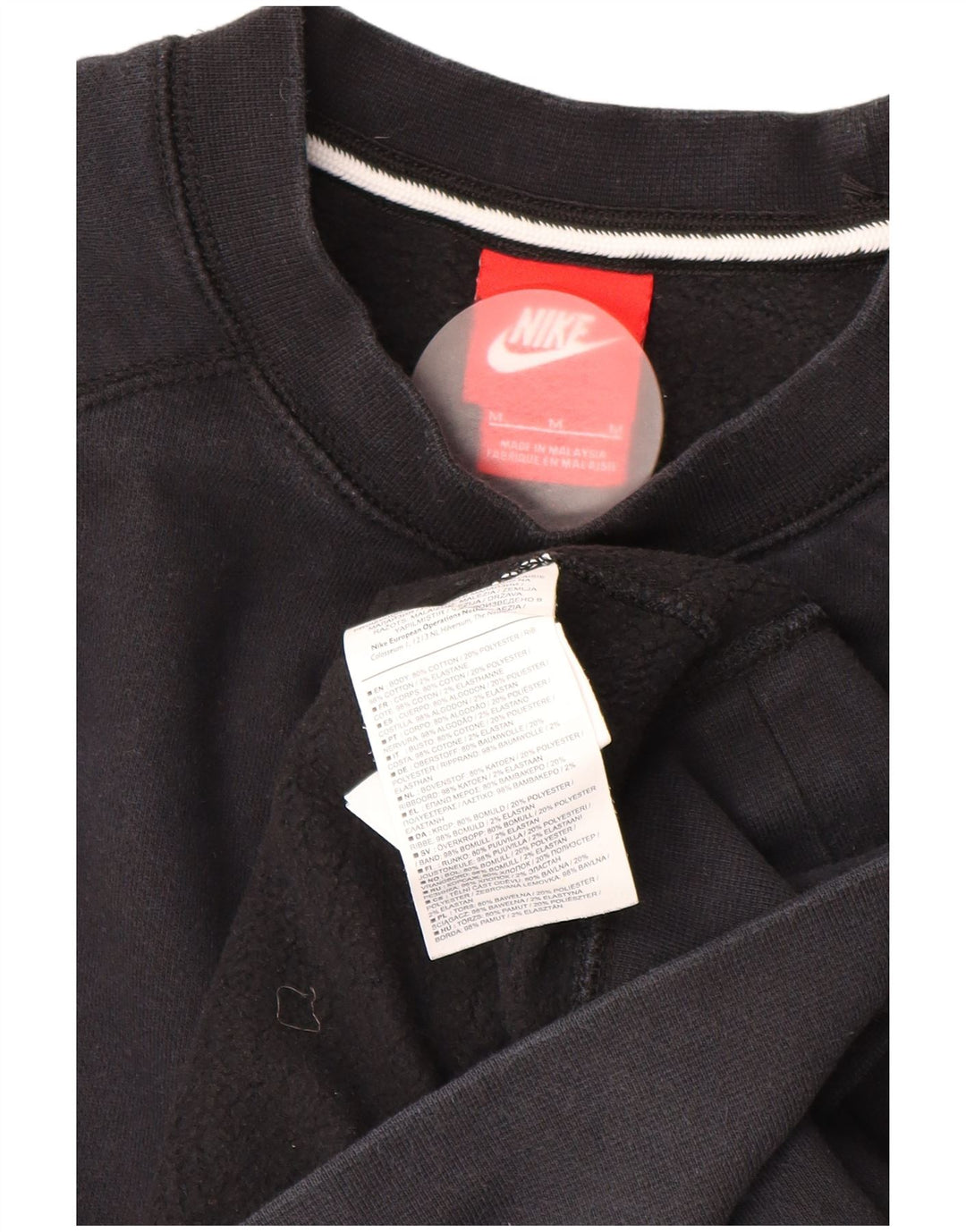 NIKE Felpa da Uomo Maglione Medio Nero in Cotone