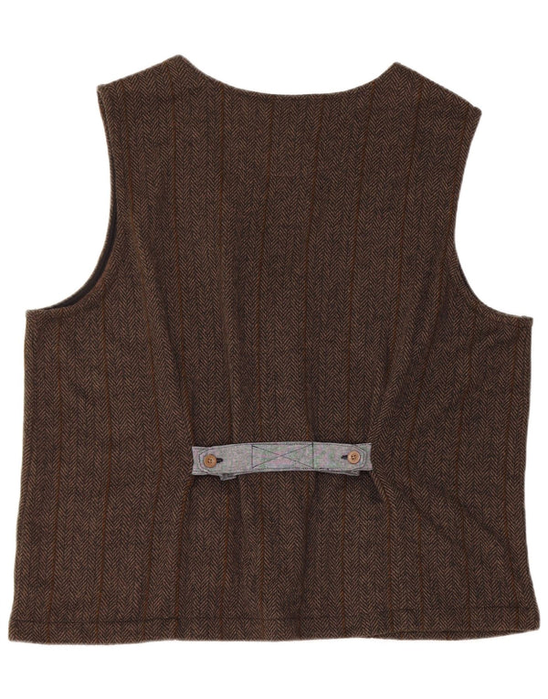 Gilet vintage da uomo 2XL in poliestere a righe marroni