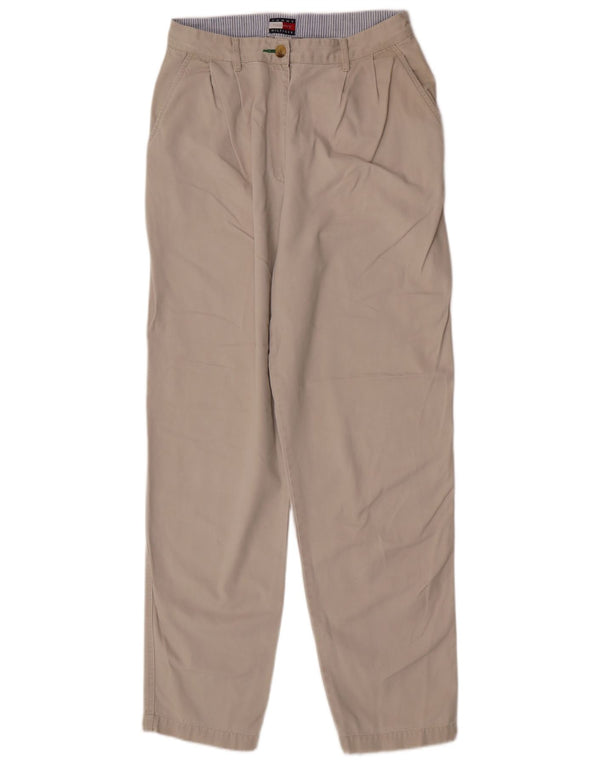 Tommy Hilfiger Pantaloni chino a vita alta da donna UK 10 Large W28 L32 Beige