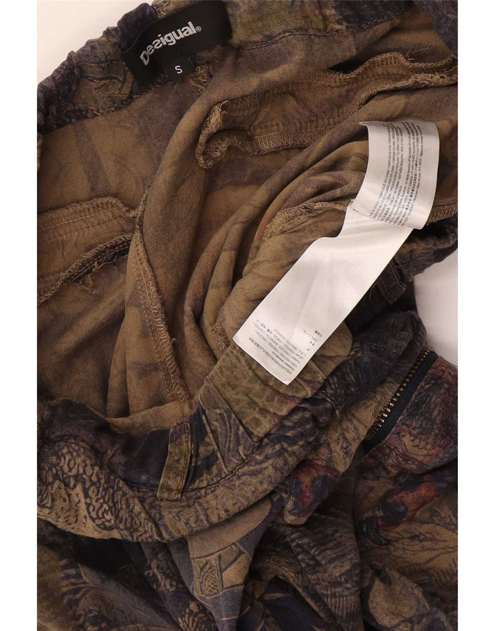 Desigual Pantaloni cargo da donna Joggers piccoli W30 L25 multicolore floreale