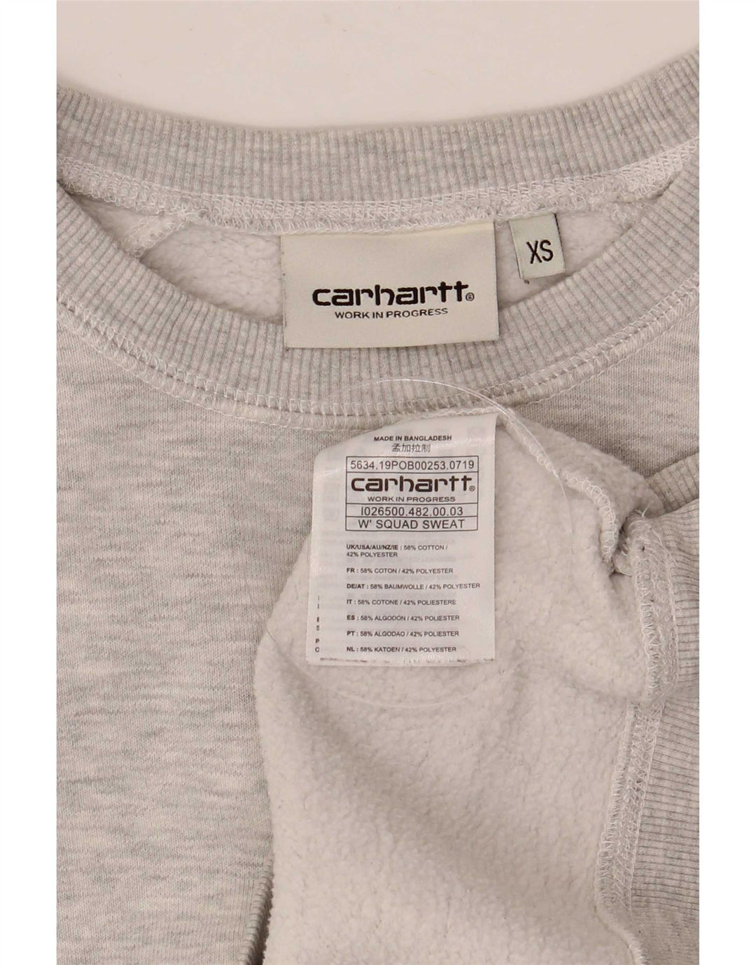 Felpa oversize da donna Carhartt UK 6 XS Cotone grigio