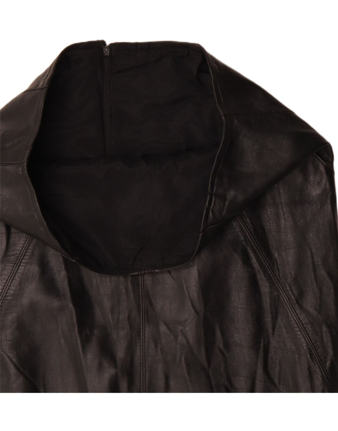 Gonna in pelle da donna VINTAGE W32 grande nera