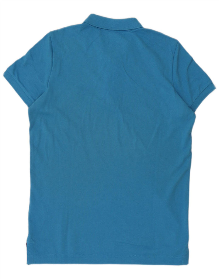 Polo Benetton da uomo Muscle Fit in cotone blu medio