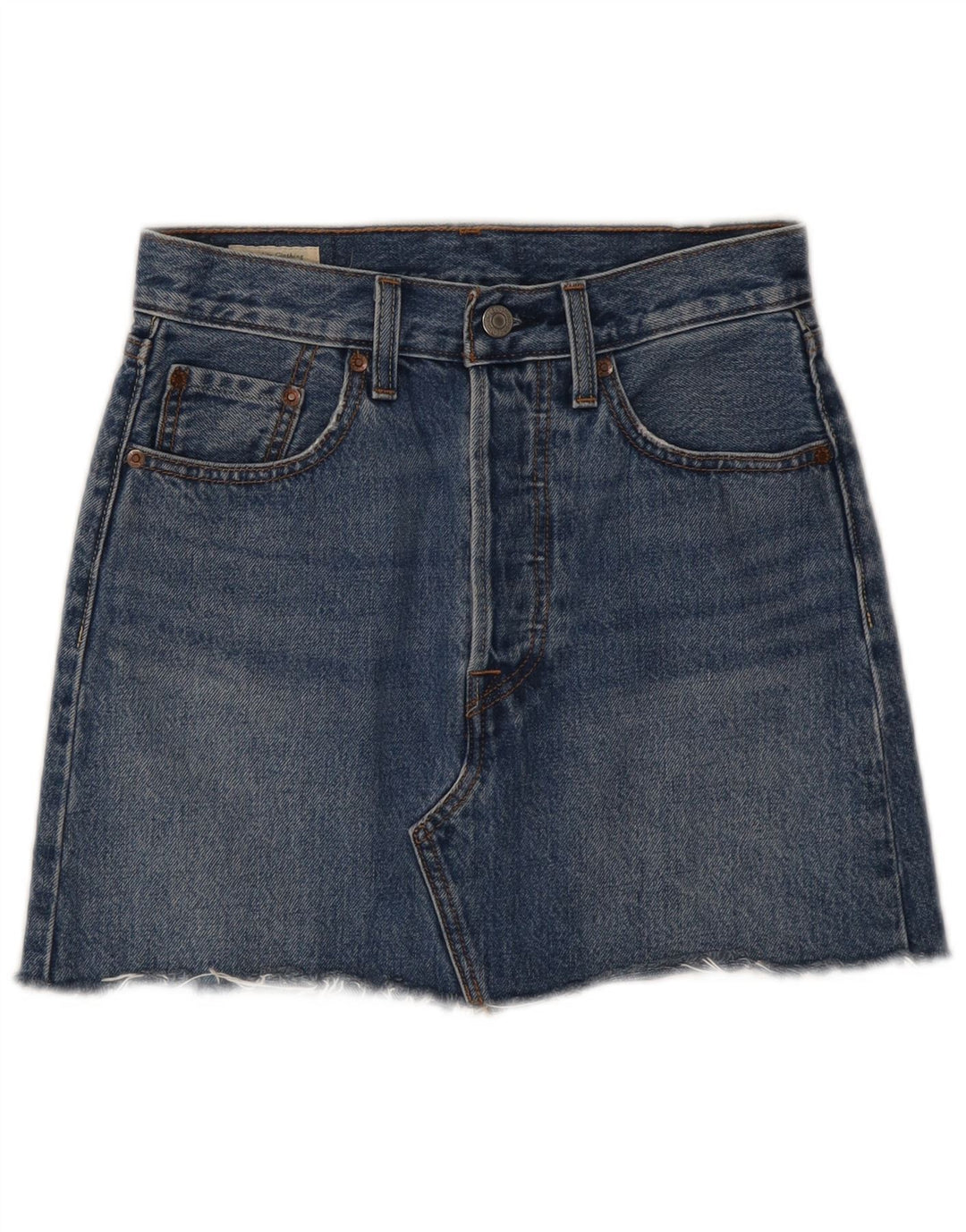 Gonna di jeans da donna Levi's W24 XS in cotone blu