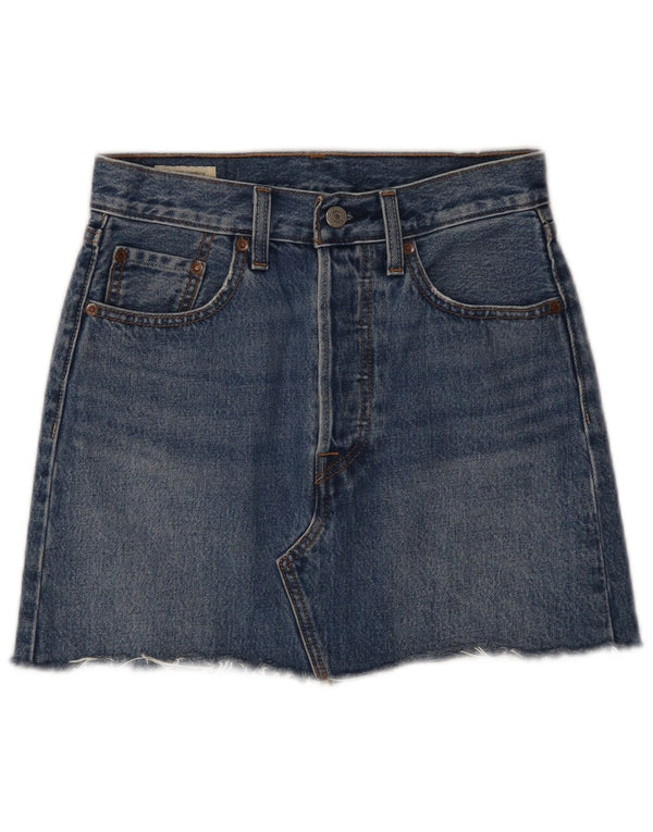 Gonna di jeans da donna Levi's W24 XS in cotone blu