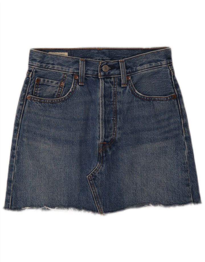 Gonna di jeans da donna Levi's W24 XS in cotone blu
