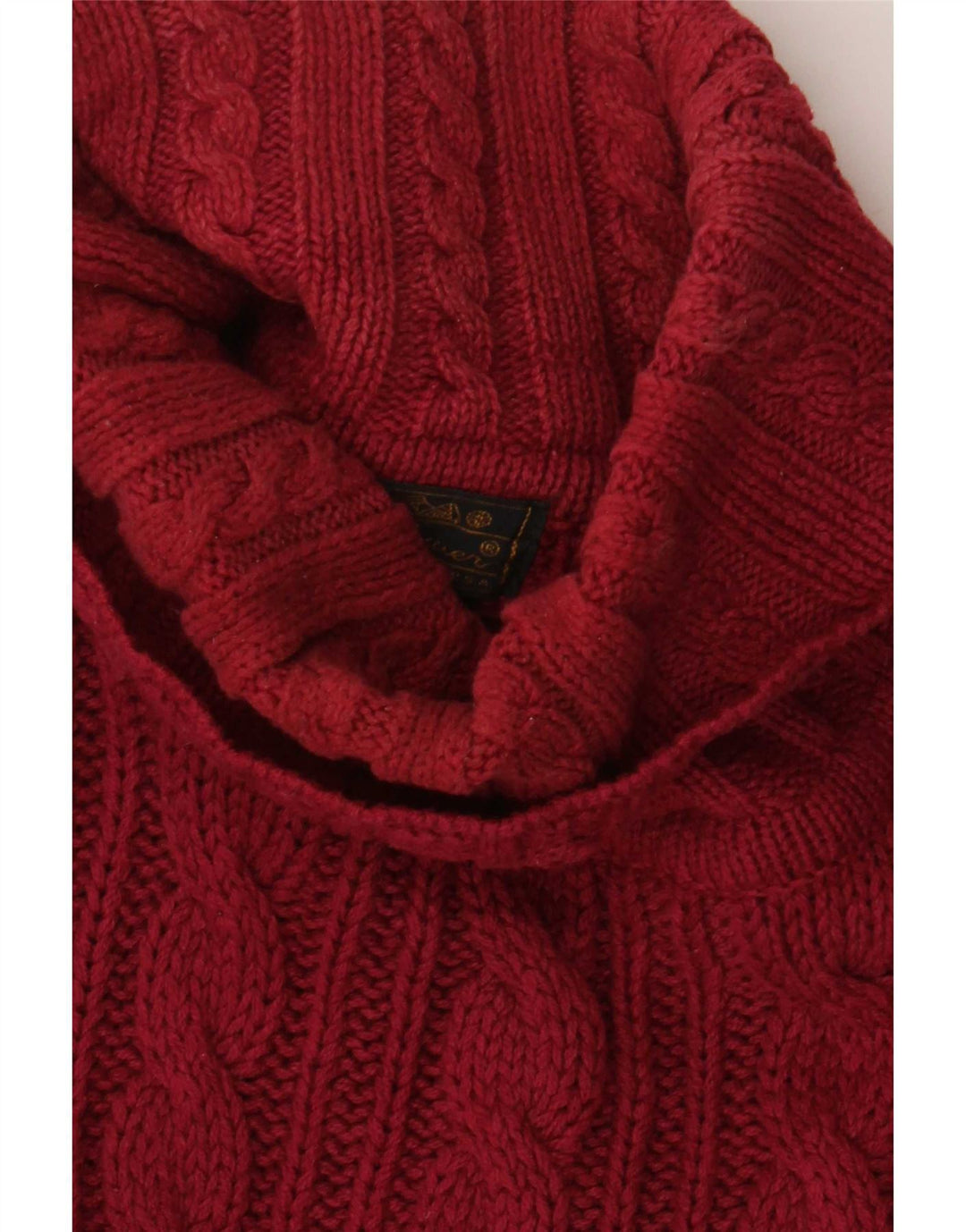 Eddie Bauer Maglione da uomo con collo alto e maglione grande in cotone rosso