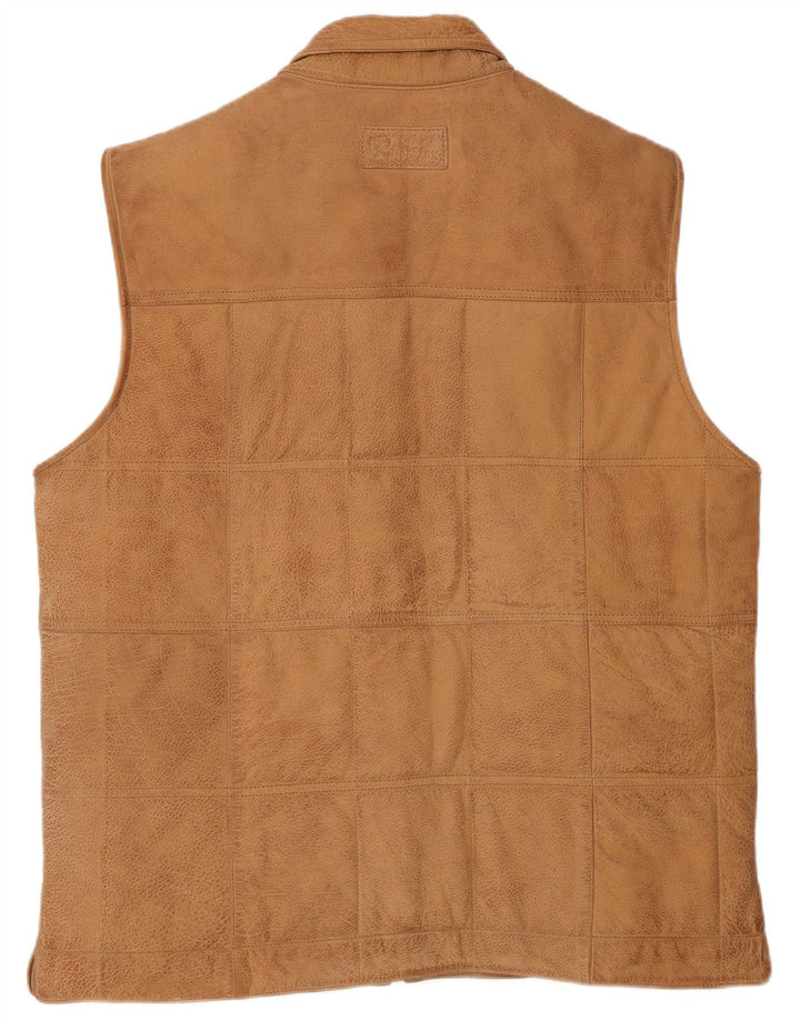 Gilet in pelle da uomo Hidepark UK 42 XL Pelle beige