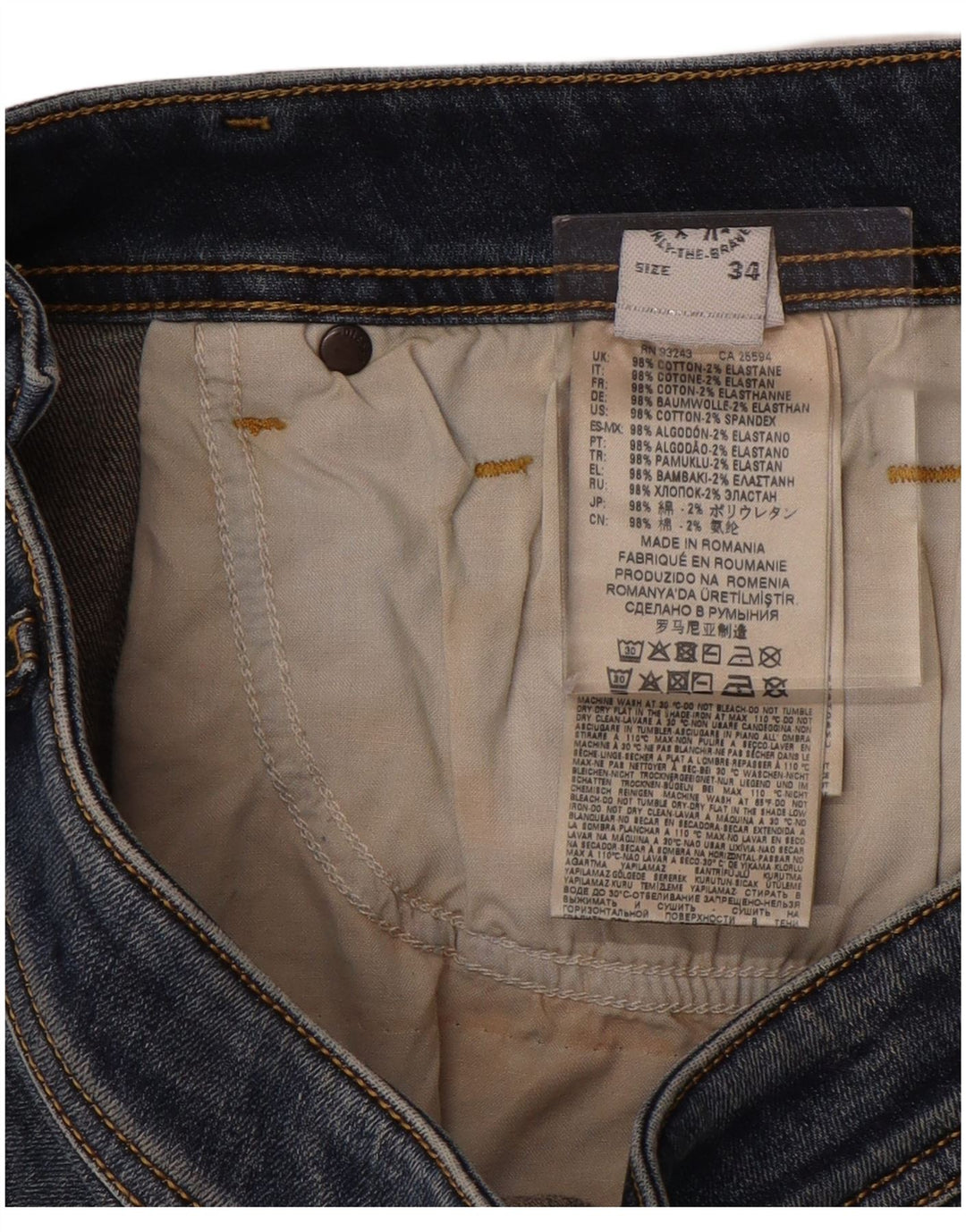 DIESEL Jeans skinny effetto consumato da uomo W34 L35 cotone blu