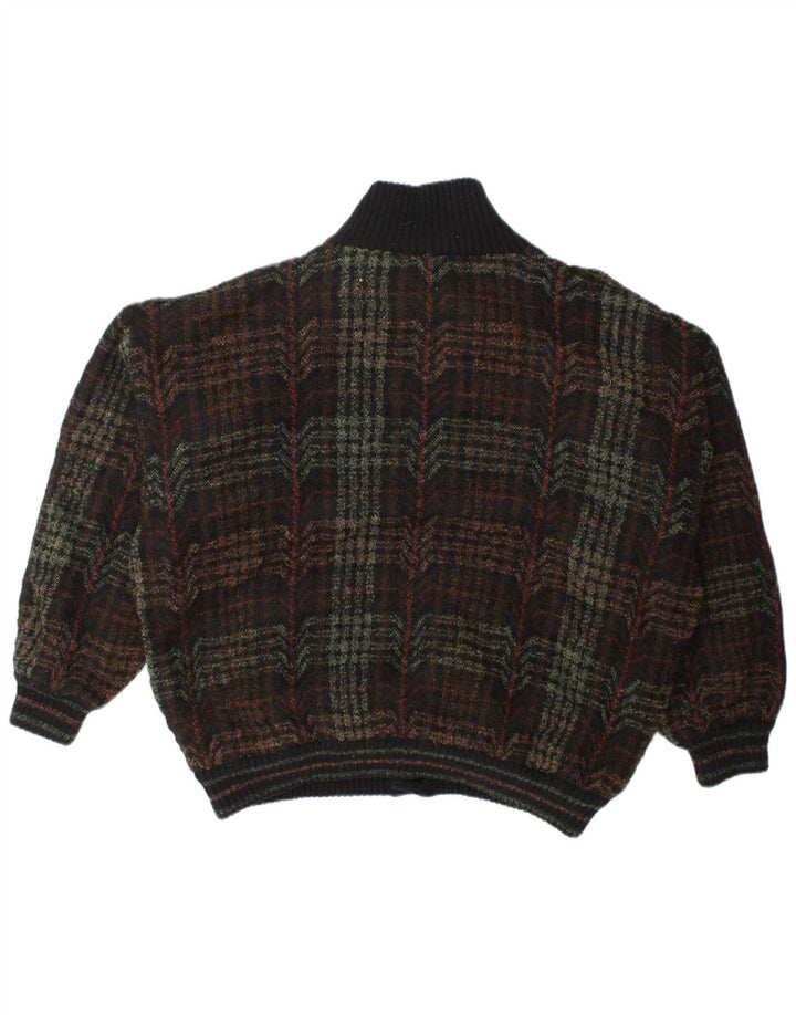 Giubbotto bomber in maglia da uomo Lancetti UK 40 Large Green Check