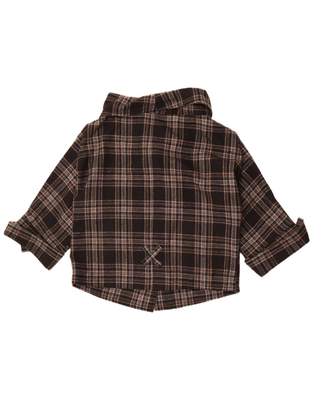 Giacca bomber da donna vintage UK 10 piccola lana scozzese marrone