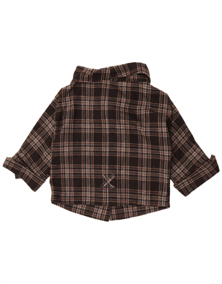 Giacca bomber da donna vintage UK 10 piccola lana scozzese marrone