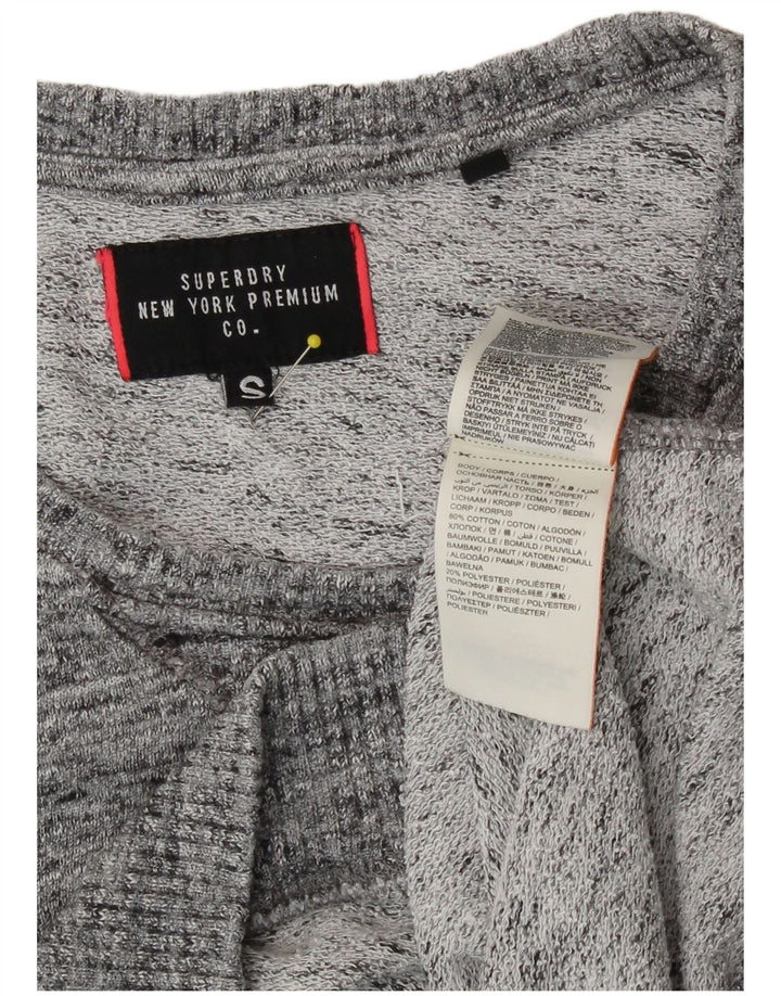 Felpa con grafica da donna Superdry Maglione UK 10 Small Grey Flecked