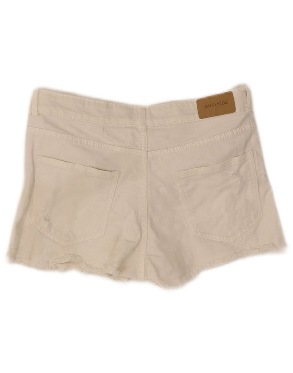 Shorts in denim per ragazze Zara 13-14 anni W30 cotone bianco