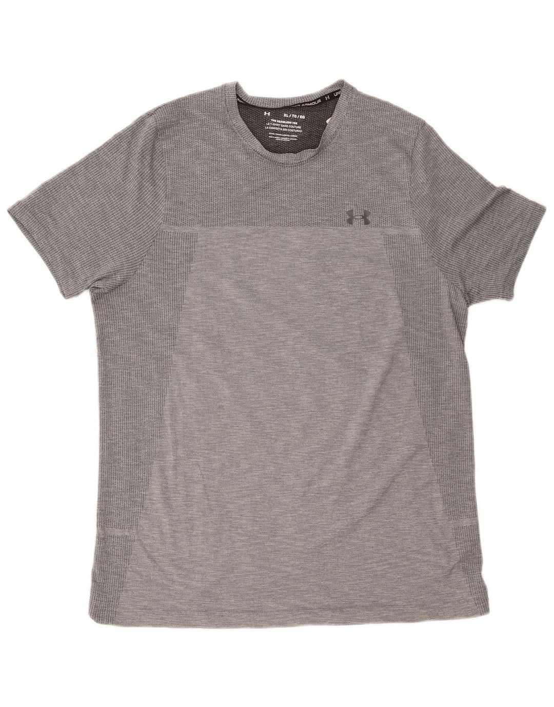 T-shirt da uomo Under Armour Top XL poliestere gessato grigio