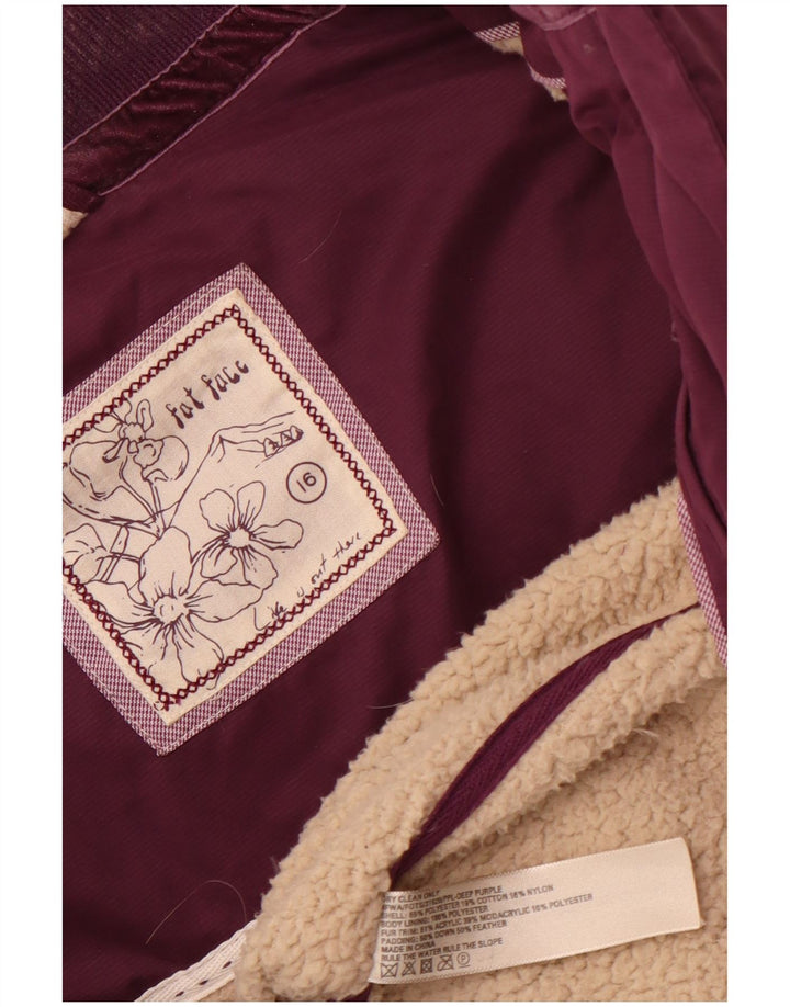 Gilet imbottito da donna Fat Face UK 16 grande poliestere viola