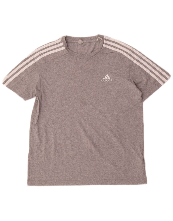 T-shirt da uomo Adidas Top Small in cotone chiazzato grigio