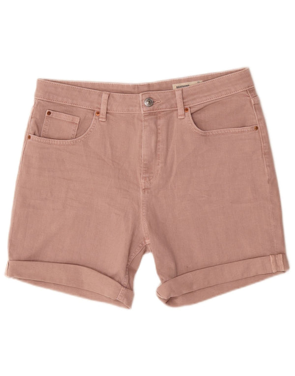 Pantaloncini di jeans da donna Marks & Spencer UK 12 medi W30 cotone rosa