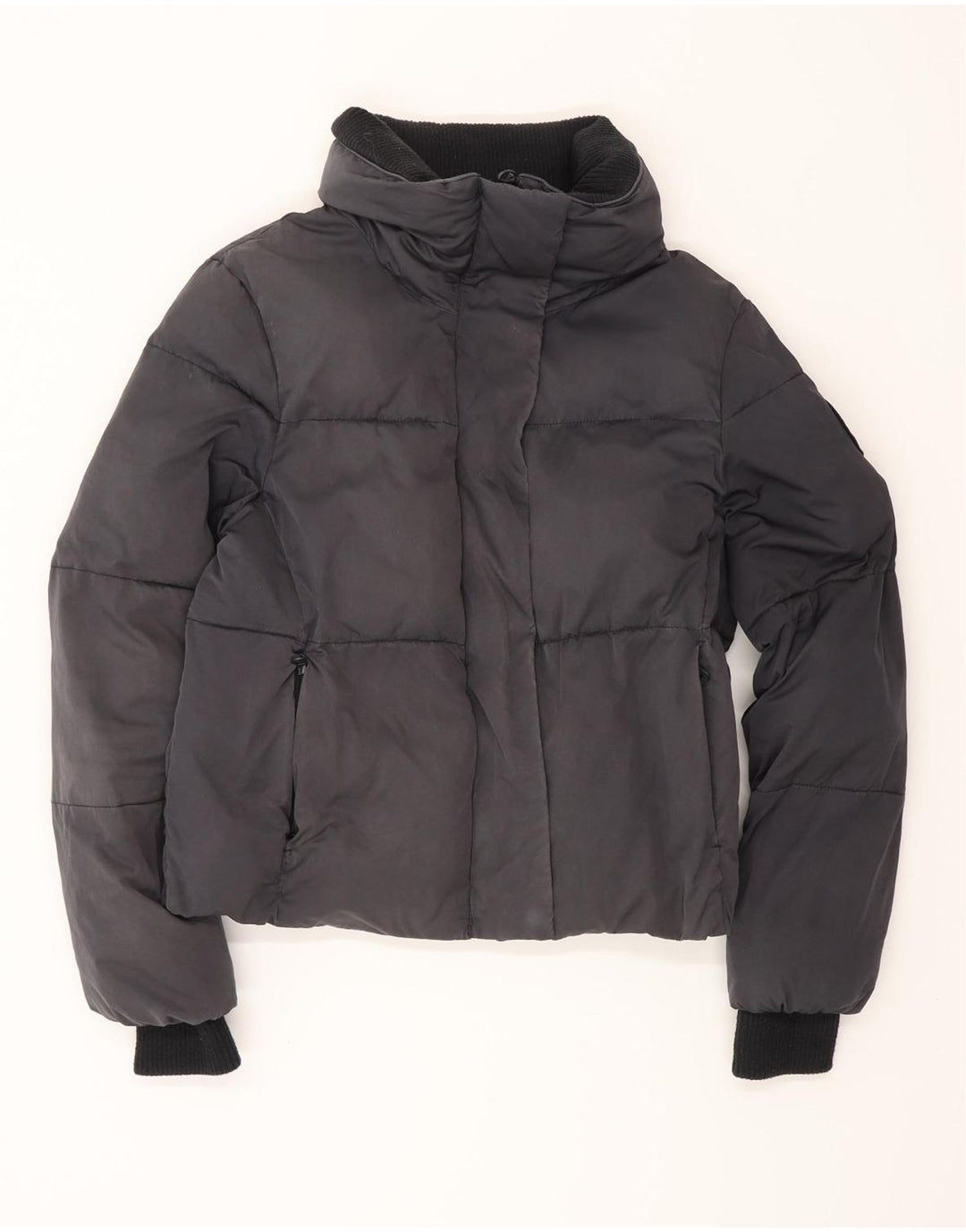 SUPERDRY Womens Oversized Graphic Padded Jacket UK 10 Small Black