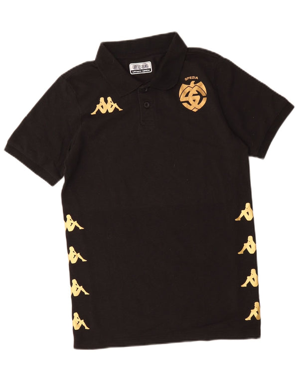Polo grafica Kappa da ragazzo 13-14 anni in cotone nero