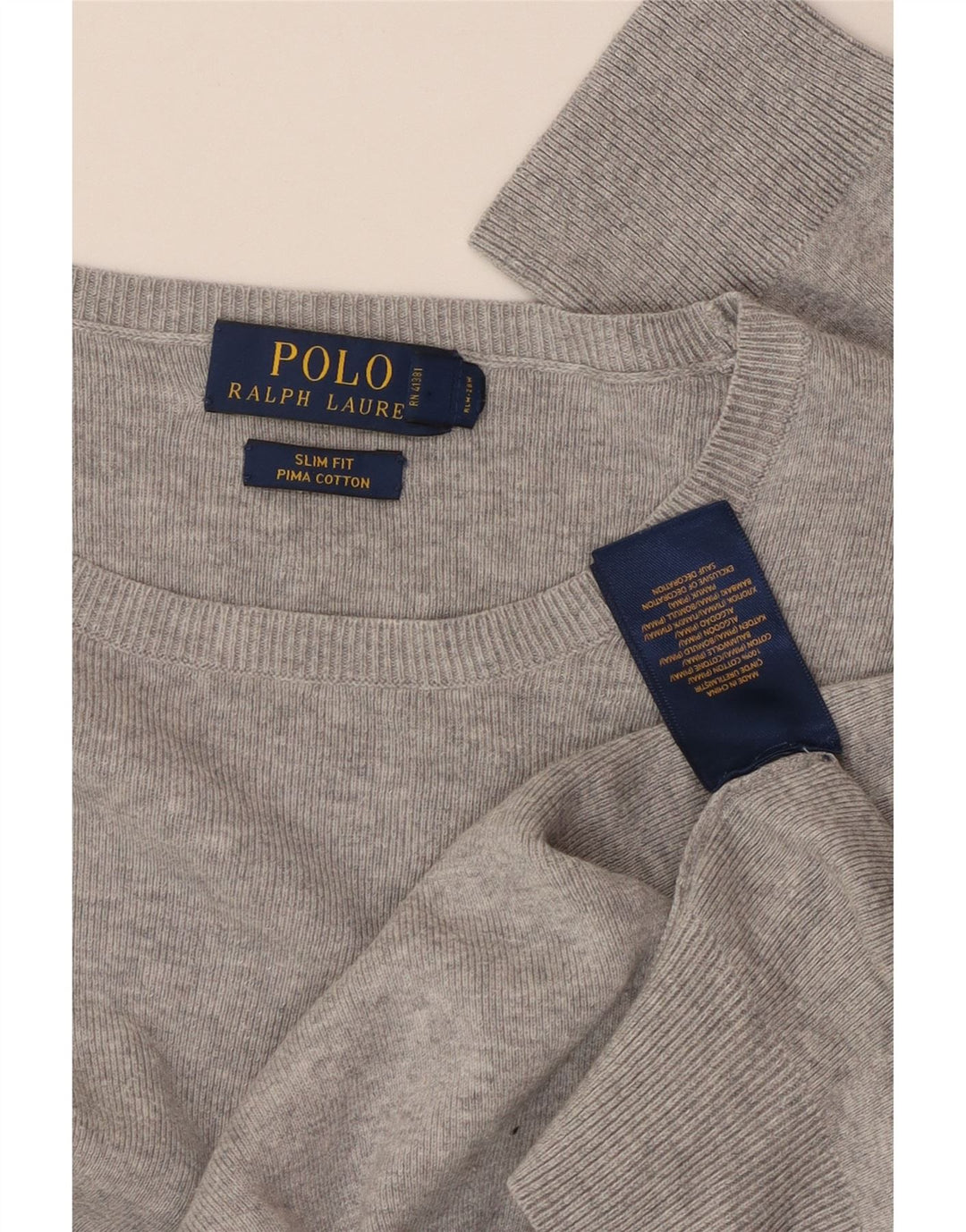 POLO RALPH LAUREN Maglione da uomo slim fit con scollo a barchetta Grigio medio