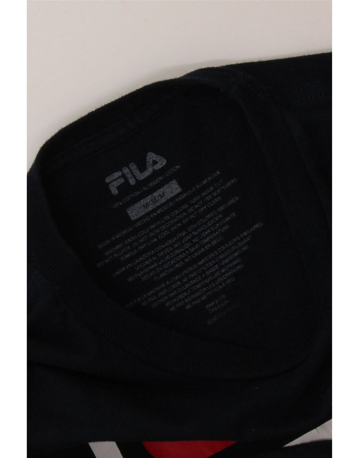 T-shirt grafica da uomo Fila Top in cotone blu navy medio