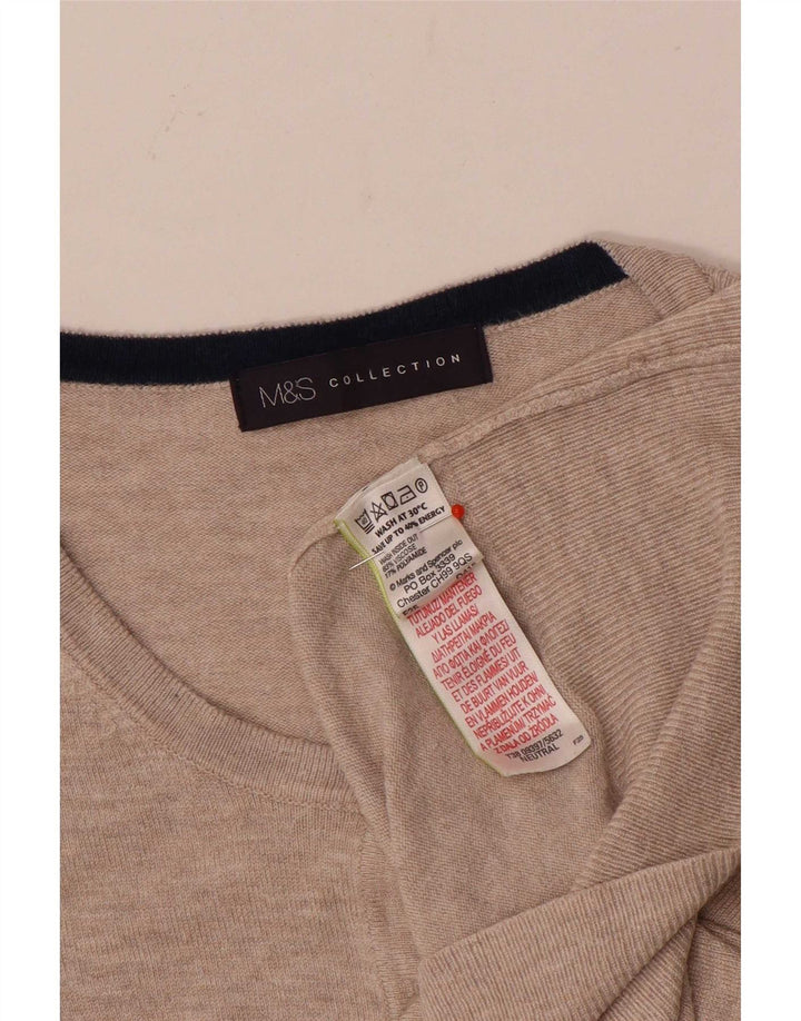 Maglione cardigan da donna Marks & Spencer UK 12 Viscosa beige medio