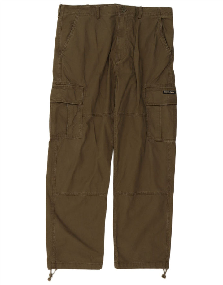 Pantaloni cargo dritti da uomo Superdry W36 L32 cotone kaki