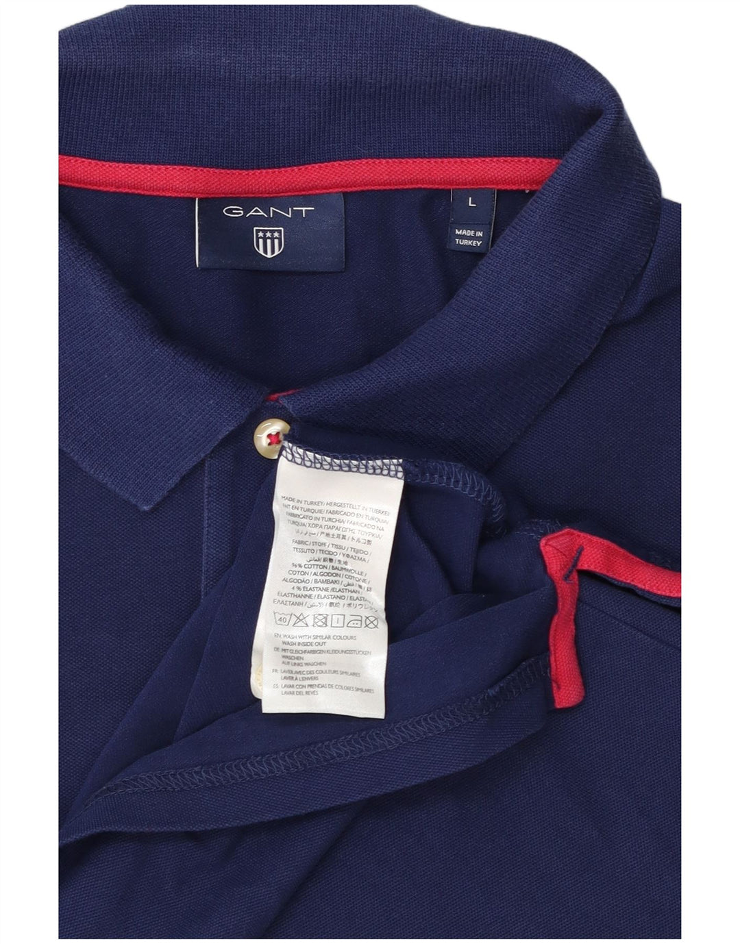 Polo da uomo Gant grande in cotone blu navy