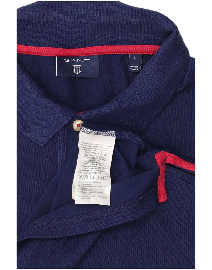 Polo da uomo Gant grande in cotone blu navy