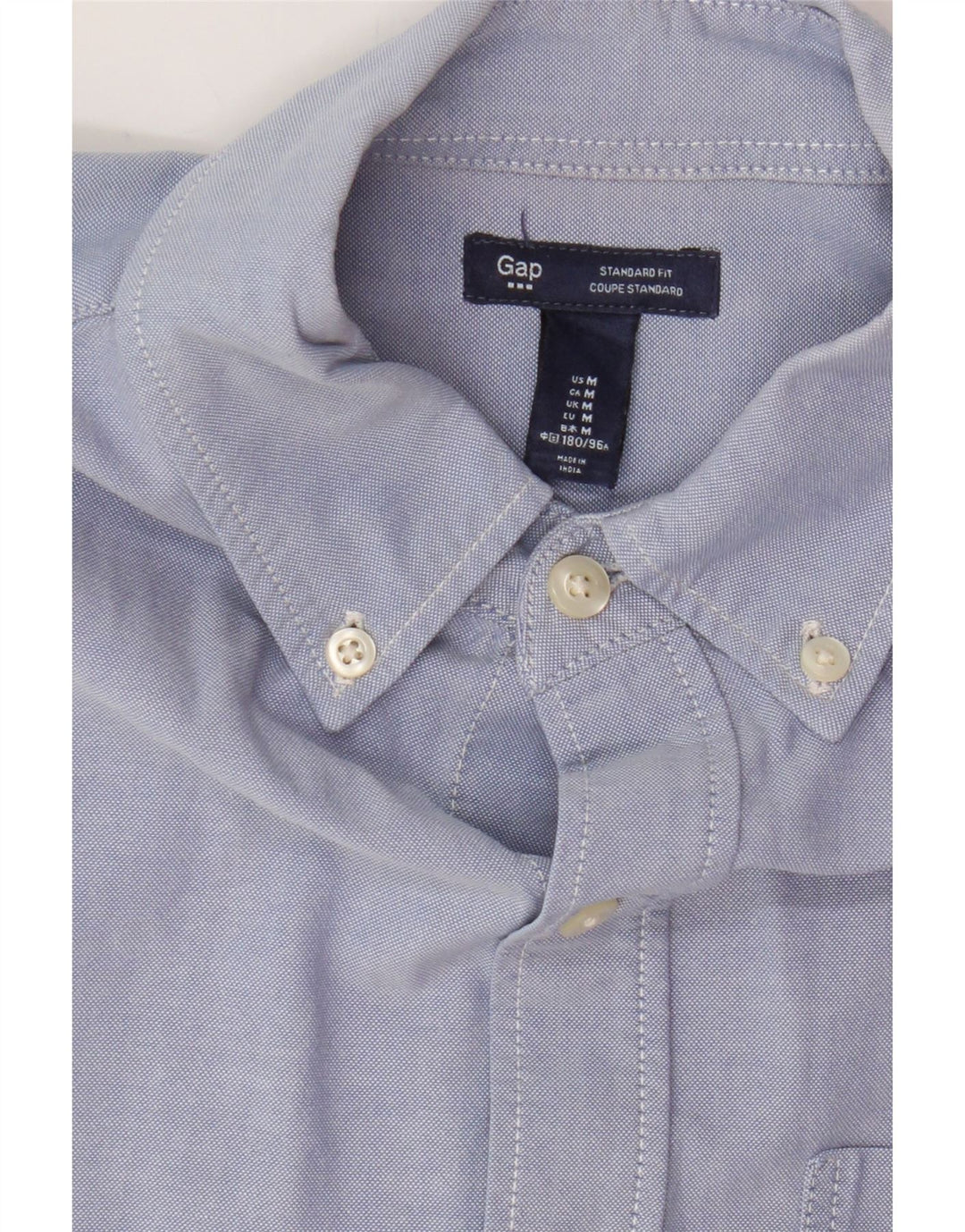 GAP Mens Standard Fit Shirt  Medium Blue Cotton Vintage Gap and Second-Hand Gap from Messina Hembry 